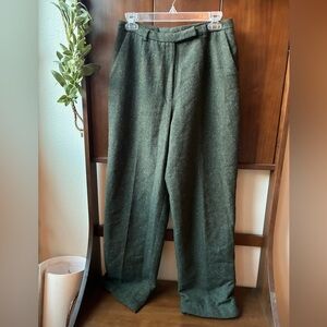 VTG Emma James Olive Speckled Wool Blend Trousers (Size:6)